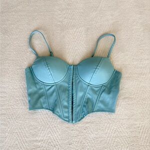 Windsor Leather Bustier in Blue